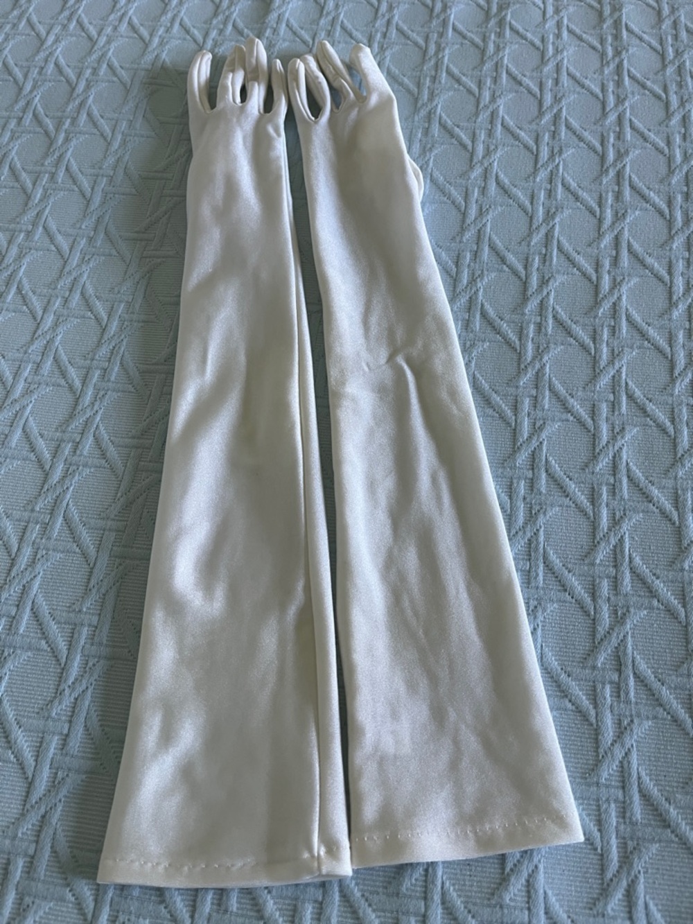 Long white opera gloves